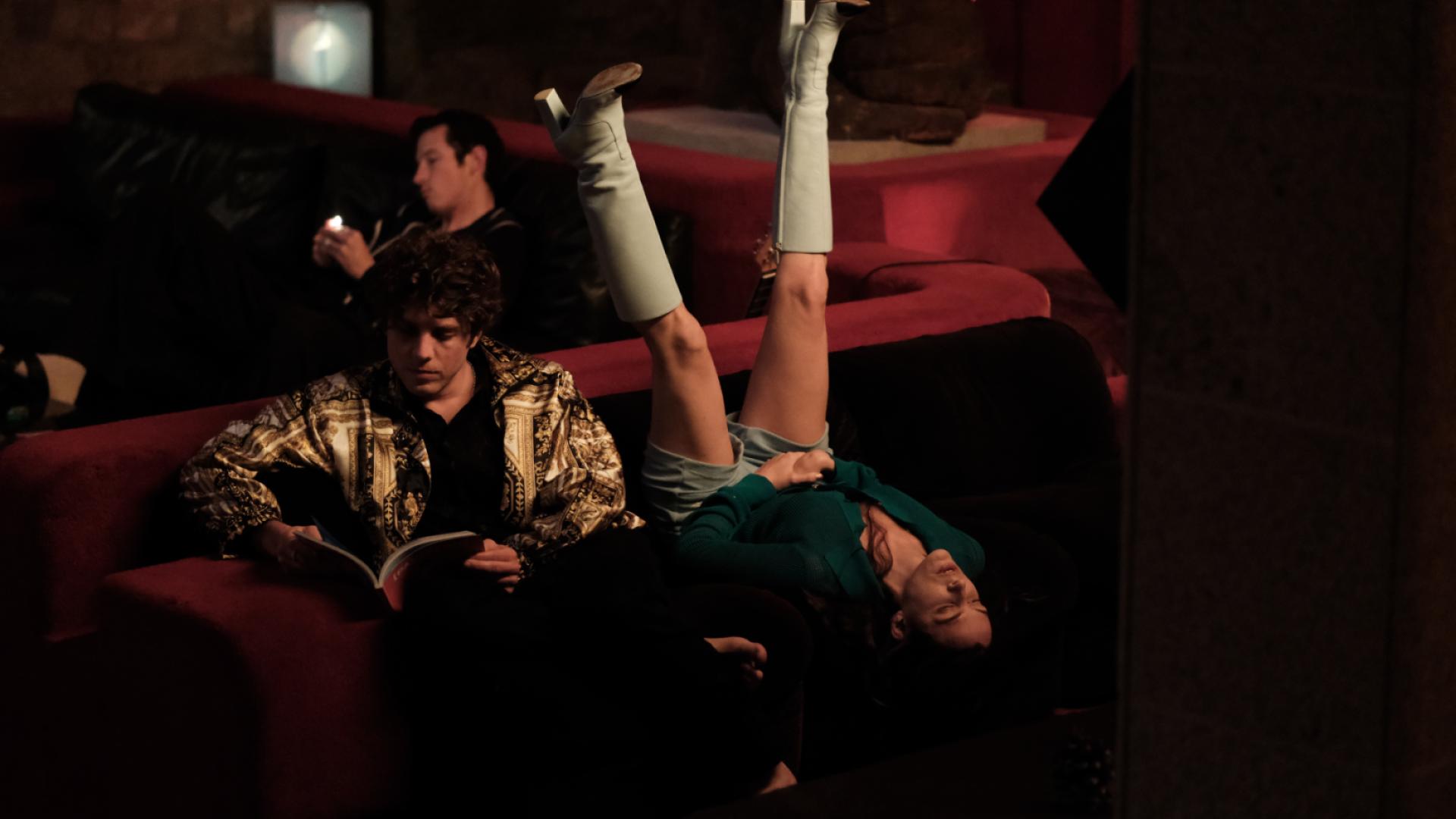 Riley Keough, Lukas Gage, Callum Turner. Photo credit Felix Dickinson